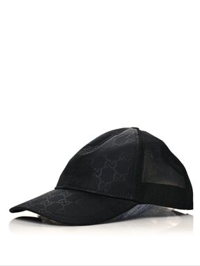 Gucci Nylon Monogram Baseball Hat Black